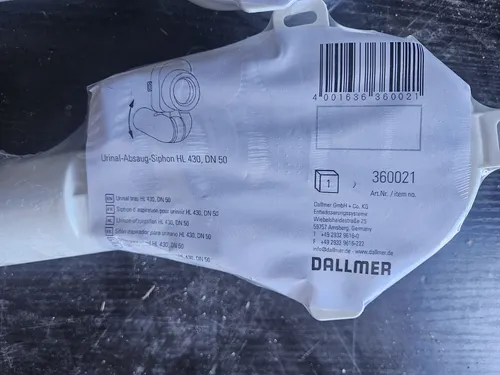Dallmer HL 430 Urinal-Absaug-Siphon DN 50 - Sanitärinstallation mit innovativem Absaugmechanismus für hygienische und geruchsfreie Nutzung