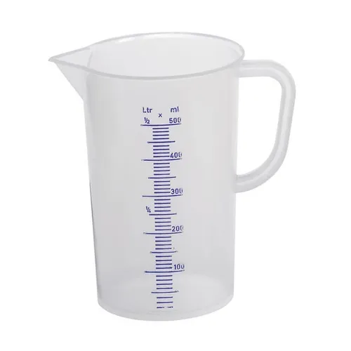 Vit-Lab Messbecher mit Henkel, aus PP, bis 100 °C, 0,5 l, Ø 9 x 13 cm, transpare