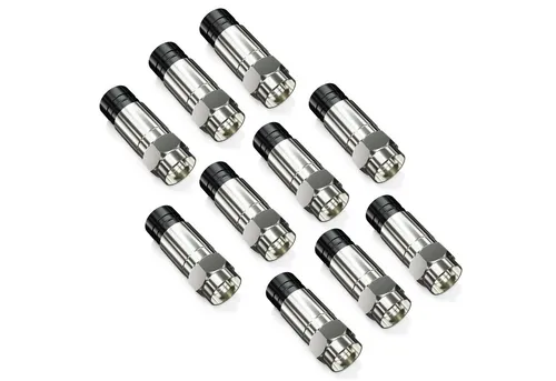 deleyCON deleyCON 10x F Kompressionsstecker bis 7mm F-Stecker für Koaxialkabel SAT-Kabel