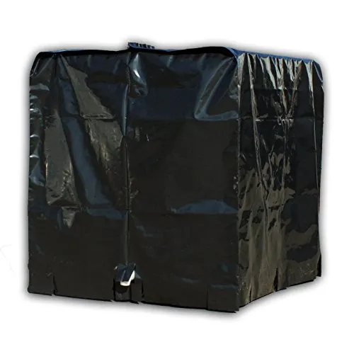 STABILO Sanitaer Abdeckplane Haube Plane Folie Abdeckung für IBC 1000l Tank Container Behälter UV-Folie Regenwassertank Cover, 1200 mm L x 1000 mm B x 1160 mm H