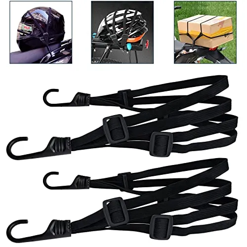 Stücke Gepäckspanner, Expander mit Haken, Spanngurte mit Haken, Spanngurte Kurz Mit 4 Schiebeschnalle, Spanngurt Fahrrad, Gepäckträger ​Spanngurt für Motorrad Fahrrad usw (2 Stücke, 60cm) 2