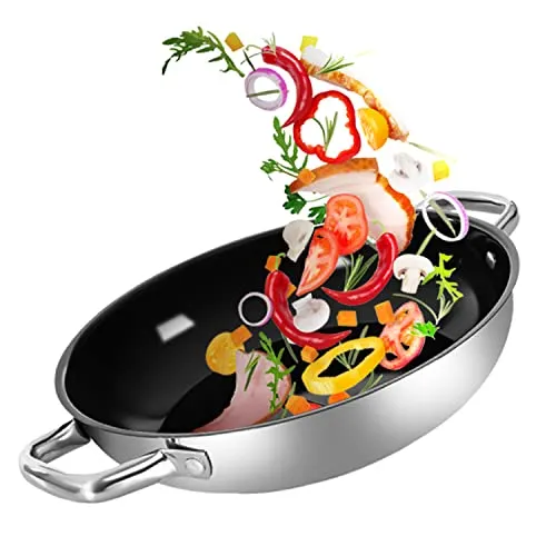 Ribelli Servierpfanne Ø 28 cm – PFAS-frei und Edelstahl - Hochwertige Servierpfanne mit keramischer Antihaftbeschichtung, ideal für gesundes Braten ohne Ankleben. Geeignet für Induktion, Gas, Elektro und Backofen bis 180°C.