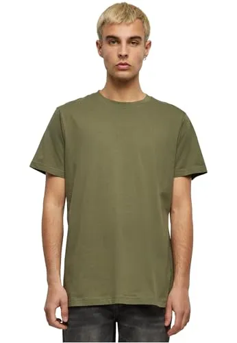 Build Your Brand Herren T-Shirt Basic Round Neck, Basic Männer T-Shirt mit Rundhalsausschnitt, Baumwolle, Regular Fit, Olive, XXL