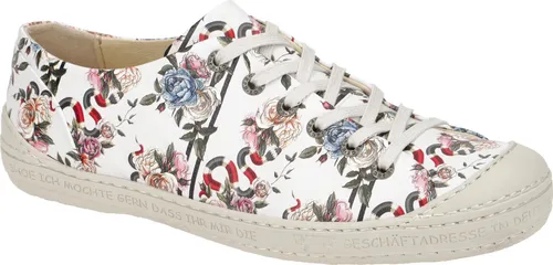 Eject Damen Schnürschuhe DASS Weiß 42 EU - Sportliche Schnürhalbschuhe aus hochwertigem Leder mit buntem Blumenmuster. Die herausnehmbare Innensohle sorgt für individuellen Tragekomfort, während die Gummisohle eine optimale Passform gewährleistet.