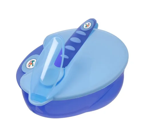 Vital Baby Babyflasche Babys erstes Tellerset mit Deckel und Löffel ab 4 Monaten