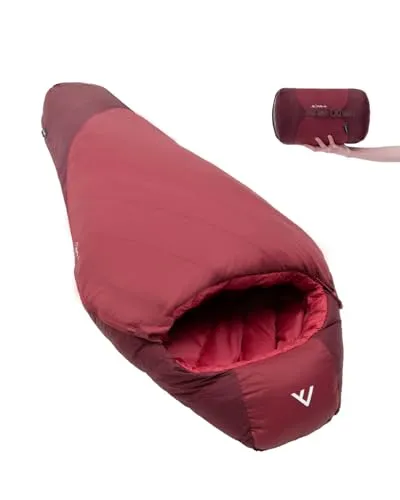 qeedo Fluffy 14 Daunen Schlafsack Sommer (Komfort-Temperatur 14°C) - kleines Packmaß (29x22x22 cm) - 960 g - (M: bis 170 cm Körpergröße) - Camping, Outdoor, Trekking - RDS-Zertifiziert