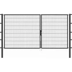 Doppeltor ALBERTS Flexo 350 x 180 cm Typ 6/5/6 - Stabiles Metalltor in Anthrazit, inkl. Pfosten, ideal für sicheren Zugang zu Ihrem Garten.