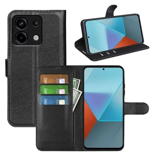betterfon Handyhülle Kompatibel mit Xiaomi Redmi Note 13 Pro 5G | Premium Qualität TPU Klapphülle für Redmi Note 13 Pro 5G mit Kartenfächern | Magnetverschluss Handyhülle | Schwarz