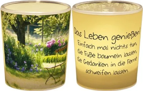 La Vida Teelichtglas, Plastik, bunt, 6 x 4 cm von la vida