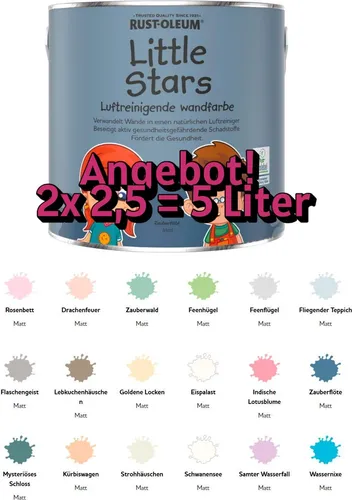 ANGEBOT! Little Stars 2x 2,5 L. Luftreinigende Wandfarbe Kinderzimmer Kinderfarbe , little Stars:Eispalast