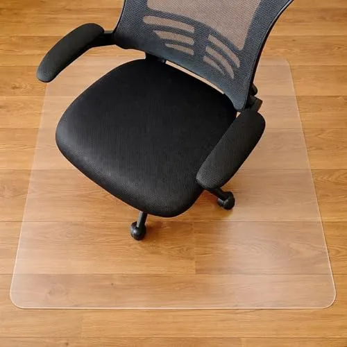 Marvelux Bodenschutzmatte Bürostuhl für Harte Böden 90 x 120cm, Klare Hartbodenschutzmatte für unter Schreibtische, Rechteckig, rutschfeste PVC Bodenmatte für Computertischstühle