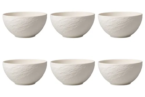 Villeroy & Boch MANUFACTURE ROCK BLANC Müslischalen 550ml 6er Set weiß Porzellan