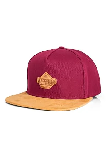 Blackskies® Essentials Snapback Cap - Unisex Premium Baseball Mütze in Rot-Braun - Hochwertige Baseball Cap für Herren und Damen, verstellbar und ideal für Outdoor-Aktivitäten. Zeitloses Design und pflegeleicht, perfekt für jeden Alltag.