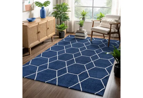 Sanat Teppich Trellis, rechteckig, Kurzflor, skandi, boho von Sanat