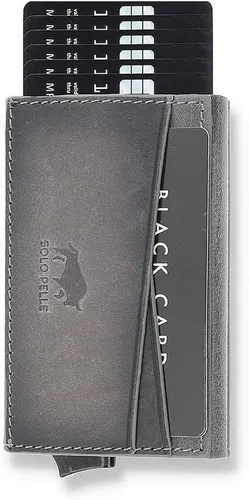 Solo Pelle Kartenetui - Elegantes Slim Wallet aus echtem Leder - Portemonnaies mit RFID Schutz, stilvolles Design aus echtem Leder, ideal für sicheres Aufbewahren von bis zu 11 Karten.