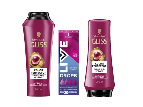 LIVE Drops Pink & GLISS Shampoo & Spülung Color von Schwarzkopf