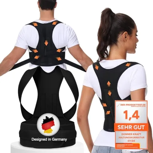 DONNER KRAFT Haltungskorrektur Herren Damen: Back Posture Corrector Haltung Korrektur Gurt für Herren und Damen - Verstellbare und Atmungsaktive Haltungstrainer + Ebook Leitfaden (XL)
