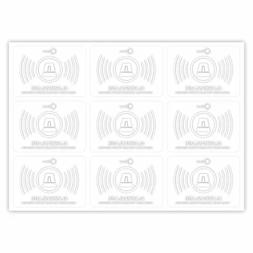 9er Aufkleber-Set Alarmanlage, transparent I 5 x 3,5 cm I innenklebend I hin_364