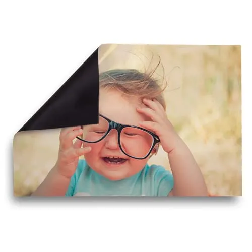 Personalisierbare Fotomagnete mit eigenen Bildern und Texten selbst gestalten - 18 x 12 cm - Magnetschild für Kühlschrank, Pinnwand oder Tafel