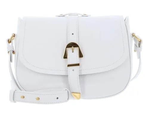 Coccinelle Leder Handtasche Umhängetasche Magalu Handbag Grained Leather Brillant White weiß