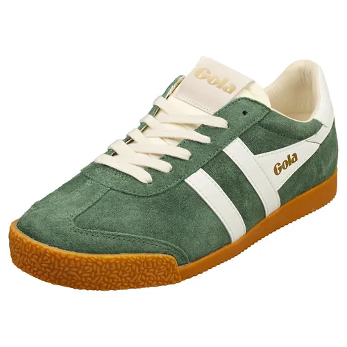 Gola Herren Sneakers ELAN Grün Weiß - 42 EU - Stylische Herren Sneakers aus Wildleder und Leder, ideal für den Alltag oder das Büro. Bequem mit einer Absatzhöhe von 1,9 cm, perfekt für lange Tage.