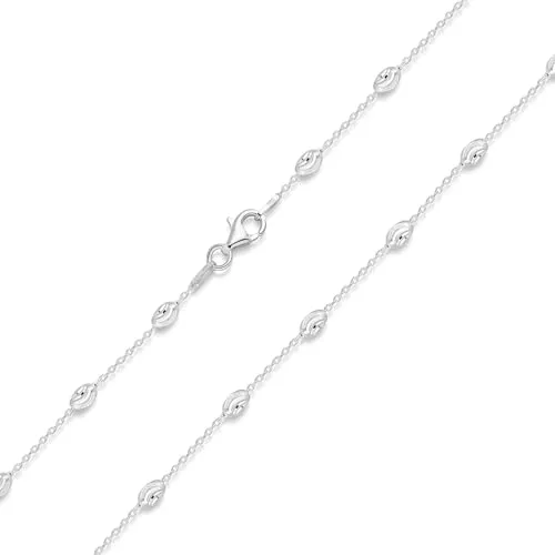 MATERIA Halskette Damen Kugeln Silber - 925 Sterling-Silber Kette K90-70cm