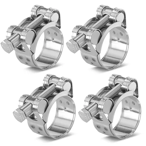 Poppstar 4 Stück Gelenkbolzenschellen Edelstahl Schlauchschellen Spannbereich 29-31mm, Bandbreite 20mm, W4
