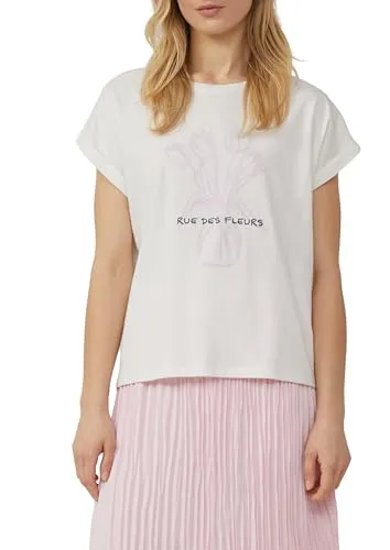 T-Shirt mit Frontprint im Relaxed Fit Ecru 44