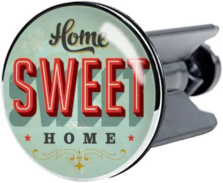 Dusbad Waschbeckenstöpsel Universal 40mm Motiv für alle Waschbecken, Waschbeckenstöpsel Motiv:Home Sweet Home