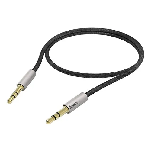 Hama Verbindungskabel AluLine 3,5mm Klinke Stecker 0,5m silber