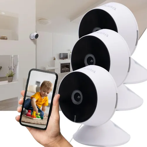 3er-Set Full-HD IP-Überwachungskameras mit Nachtsicht und App-Zugriff