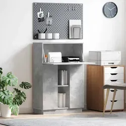 vidaXL Schreibtisch mit Tür Grau – Praktisch und Modern - Kinderschreibtisch aus Holzwerkstoff, ideal für kleine Räume und mit praktischem Stauraum für Ordnung. Perfekt für Schüler und Studierende, die einen stilvollen Arbeitsplatz suchen.