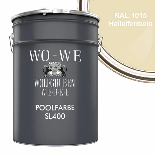 WO-WE Schwimmbadfarbe SL400 - Wasserbeständige Bodenversiegelung für Pools - Bodenbeschichtungen: SL400 ist eine umweltfreundliche, schnell trocknende Schwimmbadfarbe, die kratz- und schlagfest ist und ideal für dauerhafte Wasserbelastungen geeignet ist.