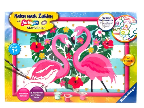 Malen nach Zahlen - Liebenswerte Flamingos – Kinder ab 7 #5008547