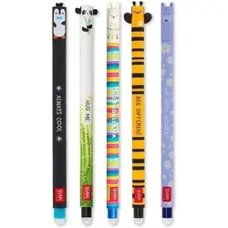 LEGAMI 5er Set Gel Schreiber Stift löschbar radierbar M PANDA HIPPO PANDA - Gelschreiber Set mit 5 radierbaren Stiften in bunten Farben, ideal für kreative Notizen und Skizzen. Perfekt für Schüler und Künstler!