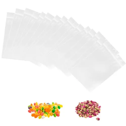 Stück Kleine Polybeutel Verschlussbeutel Verschließbare, Wiederverwendbarer Druckverschlussbeutel, Tüten Reißverschluss, 6 x 4 cm Kleine Ziplock Beutel, Kekstüten, Schmuckverpackungen 100