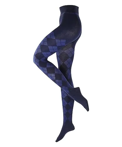 Burlington Damen Strumpfhose Elegant Essence W Ti Baumwolle gemustert 1 Stück, Blau Marine 6120, 36-38 - Elegante Damen Strumpfhose mit modischem Argle-Muster, halb blickdicht und perfekt für Frühling und Herbst. Hoher Tragekomfort und rutschfreier Sitz dank innovativer Strickverfahren.