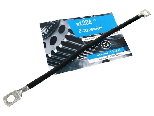 eXODA 25 mm2 M6 M6 Batteriekabel, Schwarz, (50 cm), 99% Kupfer