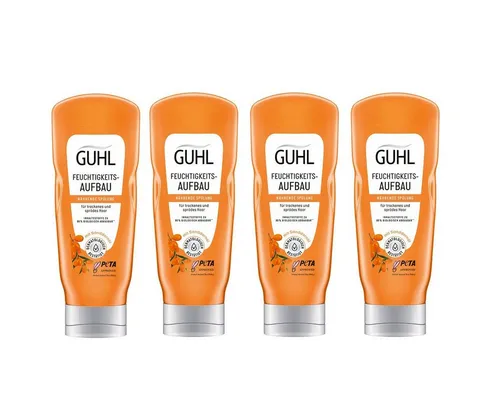 Guhl Feuchtigkeitsaufbau Nährpflege Spülung Sanddornöl 200ml 4er Pack - Haarspülung mit Sanddornöl für intensive Feuchtigkeit und Pflege, ideal für trockenes Haar. Perfekt im 4er Pack für langanhaltende Ergebnisse.