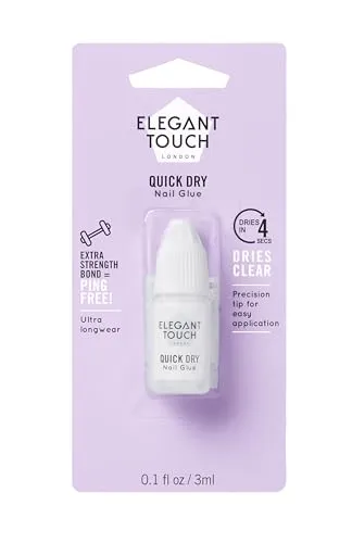 Elegant Touch Schnelltrocknender Nagelkleber, 3 ml