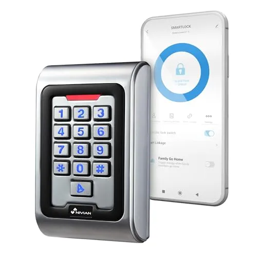 Autonome Zugriffskontrolle, Zugriff über EM-Karte, Pin und App, Relaisausgang, Wiegand 26 und Wiegand Klingel und WLAN, Zeitsteuerung Tuya Smart-App für Verwaltung und Öffnungen