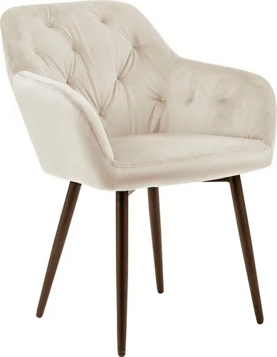 SalesFever Esszimmerstuhl mit Knopfheftung in Beige