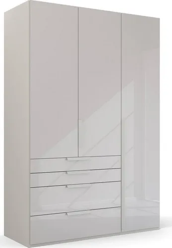 rauch Drehtürenschrank Purisma mit Glasfront und Schubladen in grau von Rauch