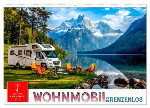 Peter Roder | Wohnmobil grenzenlos 2026 - Wandkalender im A2-Format - 14-seitiger Wandkalender für Reisefans, präsentiert atemberaubende Motive und inspiriert zu unvergesslichen Reisen. Ideal für die Wandgestaltung und Planung.