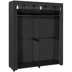 Songmics Stoffschrank 140 cm x 43 cm x 174 cm Schwarz in schwarz von SONGMICS