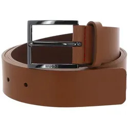 HUGO Ledergürtel Geek Sz35 Leather Belt aus echtem Rindsleder braun W115