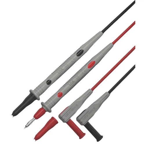 Messleitungen / Prüfspitzen mit 4mm Sicherheitssteckern, schwarz/rot, 100cm