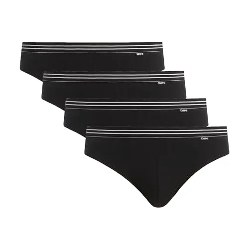 Dim Herren Slip Ecodim Baumwolle Stretch x4 Schwarz XL - Herren-Slips aus Baumwollstretch, bieten langanhaltenden Komfort und perfekten Sitz, pflegeleicht und formbeständig, ideal für den täglichen Gebrauch.