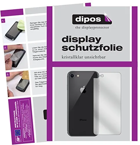 dipos I 2X Schutzfolie klar kompatibel mit Apple iPhone SE (2020) Rückseite Folie Displayschutzfolie (bewusst Kleiner als das Glas, da Dieses gewölbt ist)