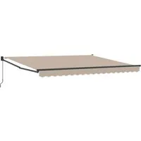 vidaXL Einziehbare Markise Beige 400 × 300 cm - Markise für Terrassen und Gärten, aus robustem Polyester und Metall, bietet anpassbaren Schatten und UV-Schutz für entspannte Stunden im Freien.